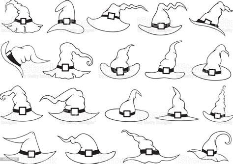 Set Of Different Witch Hats Stock Illustration Download Image Now