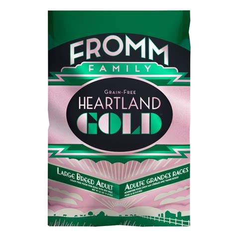 The gold product line foods contain probiotics for better digestion, as well as salmon oil that will make your pup's coat shine. Fromm Heartland Gold Large Breed Adult 26 lb