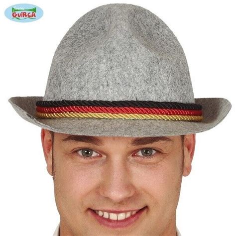 Fancy Dress German Trenker Bavarian Hat Oktoberfest Tyrolean Hat Grey