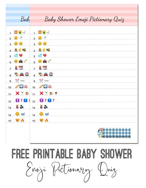 Baby Shower Emoji Game Cards Pack Of 50 Baby Shower Games For Boys