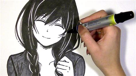 Anime Drawing Speed Art Using A Regular Markerdrawing