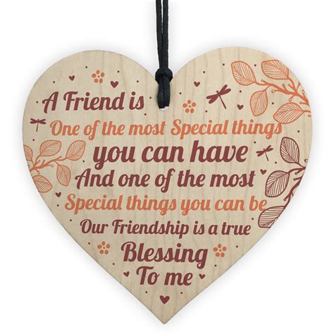 Thank You Friendship T Wood Heart Best Friend Plaques