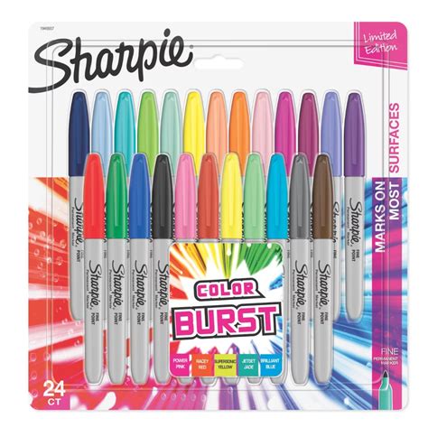 Sharpie Color Burst Fine Tip Permanent Markers Assorted Ink Shop