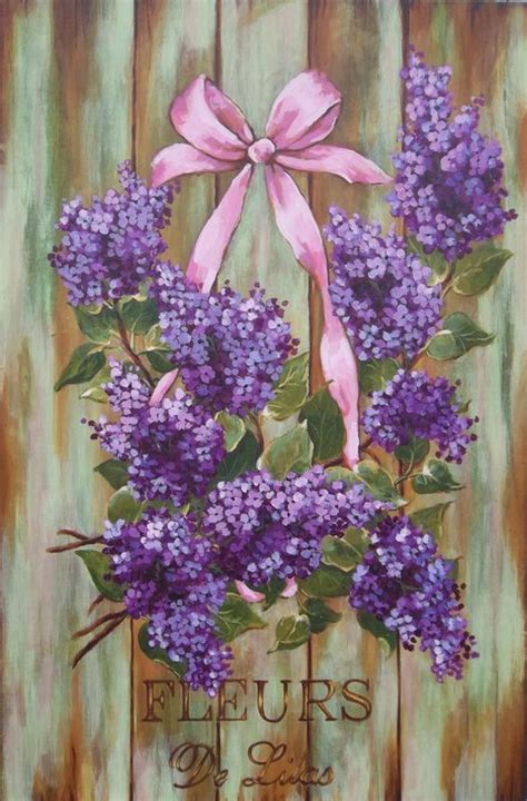 French Country Cottage Chic Lilac Painting Wall By Royalrococo 14500
