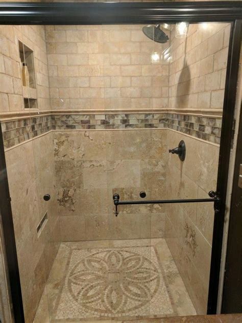 Beatiful Shower Stall In Bathroom Renovation I Love The Tile Work On