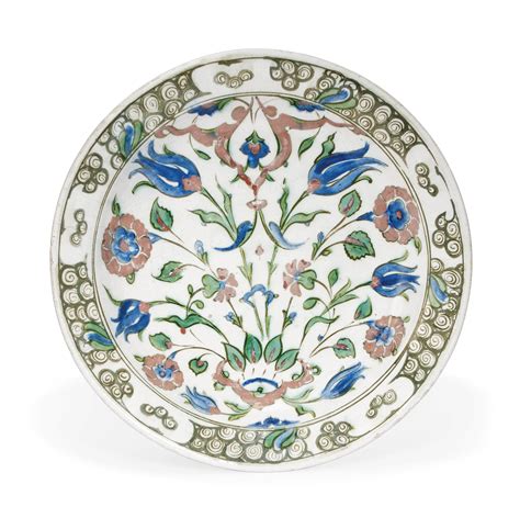 A Large Iznik Pottery Dish Ottoman Turkey Circa Ad Christie S