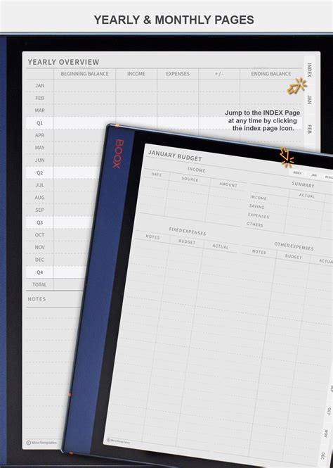 Finance Digital Planner Boox Note Air Templates Pdf 22 Etsy