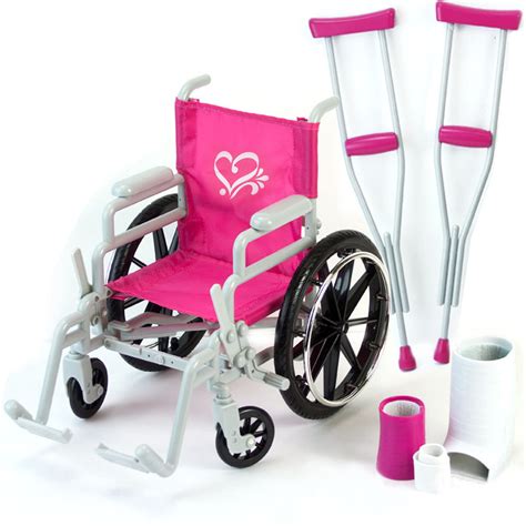 buy sophia s wheelchair cast and crutches 5 piece set for 18 dolls hot pink online at