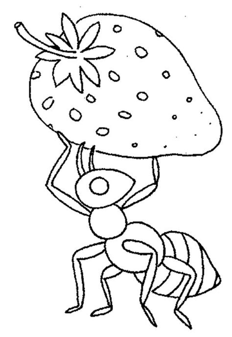 Read more information about the fire ant ». Ant Lift Big Strawberry Coloring Page | Coloring Sky