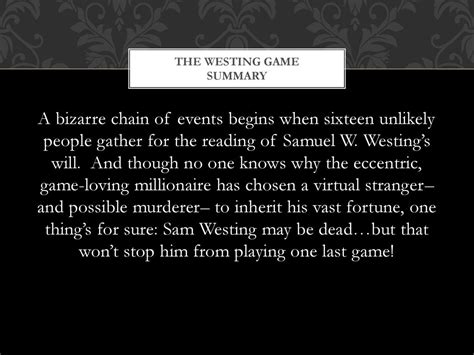 The Westing Game Chapter 1 Best Games Walkthrough