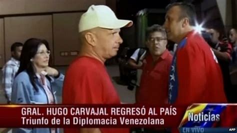 Venezuela Gives Heros Welcome To Freed General Carvajal Bbc News