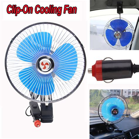 8 Inch 12v Portable Dashboard Vehicle Auto Car Cooling Oscillating Fan Clip Oncar Cooling