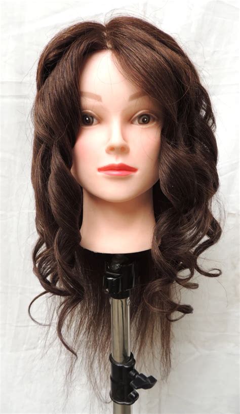 85 Natural Hairstyling Head Manikin Head With Human Hair Hairdressing