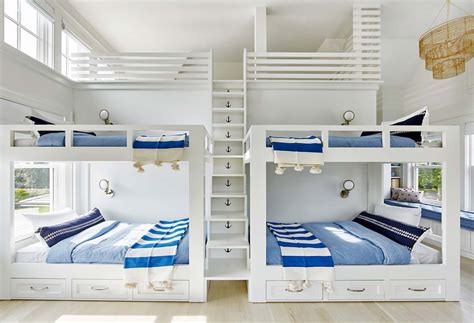 Captivating Beach House In Amagansett With Stylish Details Bunk Beds Built In Bunk Rooms