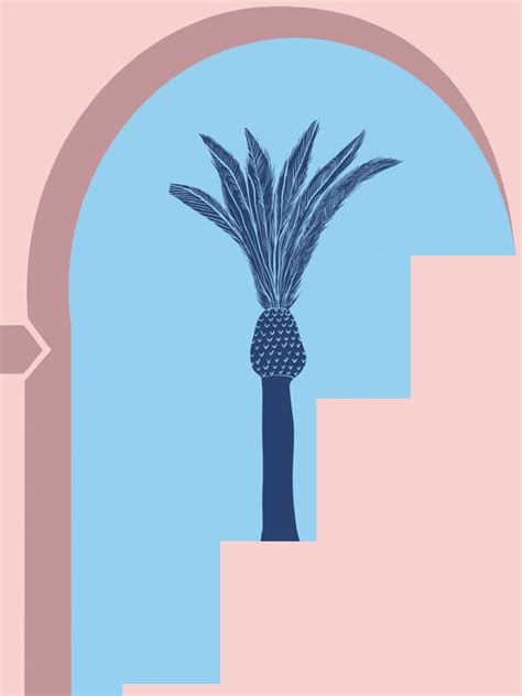 Boho Palm Tree Landscape Poster Summer Poster A3 Poster Etsy