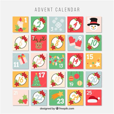 Free Vector Cute Advent Calendar