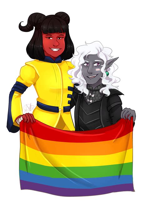 [art] I Commissioned Art Of My Tiefling Monk And Drow Warlock R Dnd