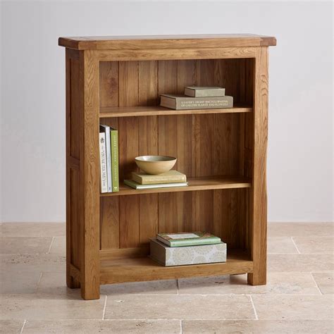 Original Rustic Small Bookcase in Solid Oak | Oak Furniture Land