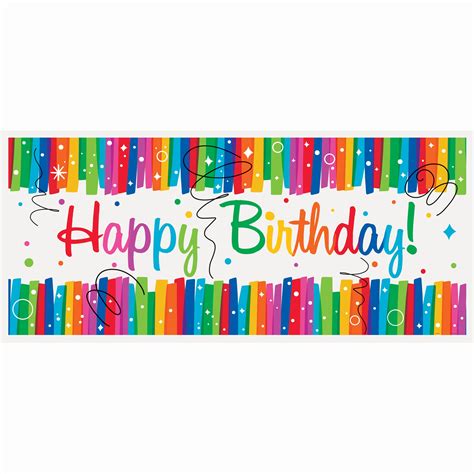 Rainbow Ribbons Birthday Poster 60 X 27 Rainbow Birthday Party