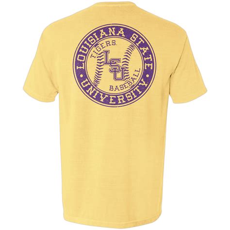 Lsu Tigers Baseball Emblem Garment Dyed T Shirt Mustard — Bengals