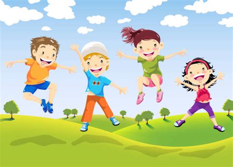 Children Playing Outside Illustrations Royalty Free Vector Graphics