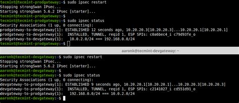 One method is to do ping between vpn ip addresses or run command wg show from the server or from the client. How to Set Up IPsec-based VPN with Strongswan on Debian ...