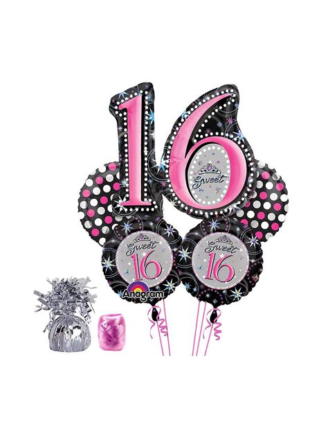 Sweet 16 Balloon Kit Each 16 Balloons Sparkle Birthday Sweet 16