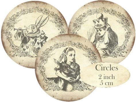 Alice In Wonderland Circles 2 Inch Instant By Nostalgiegrafikland