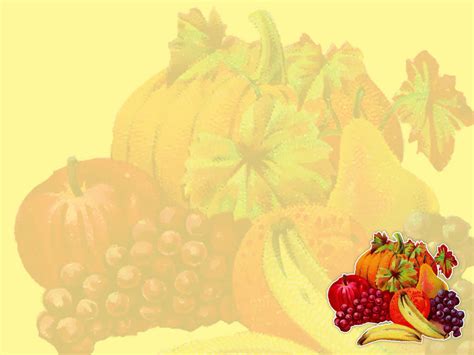 Thanksgiving Fruit Background For Powerpoint Foods And Drinks Ppt