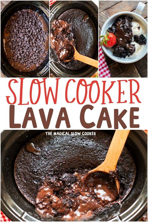 Slow Cooker Chocolate Lava Cake Recipe Slow Cooker Lava Cake Crock Pot Desserts Lava Cakes