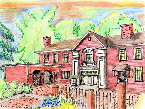 Larry Crowley Carriage House Glen Magna Farm Drawing By Paul Meinerth Fine Art America