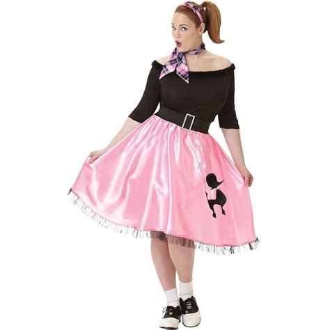 Adult Sock Hop Sweetie 50s Costume Plus Size Poodle Skirt Costumes For Women Halloween