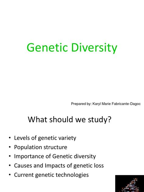 Genetic Diversity Genetic Diversity Genetics