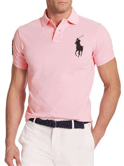 Lyst Polo Ralph Lauren Custom Fit Big Pony Mesh Polo In Pink For Men