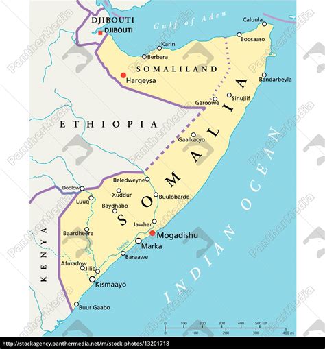 Somalia Political Map Stock Image 13201718 Panthermedia Stock Agency