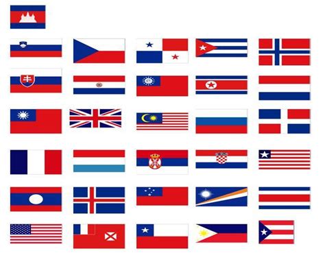 Learn the meaning behind some of the world's most creative flag designs. World Flags - Red, White, and Blue