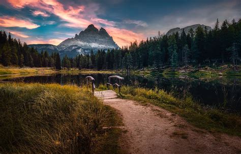 Wallpaper Italy The Dolomites Lake Antorno Images For Desktop