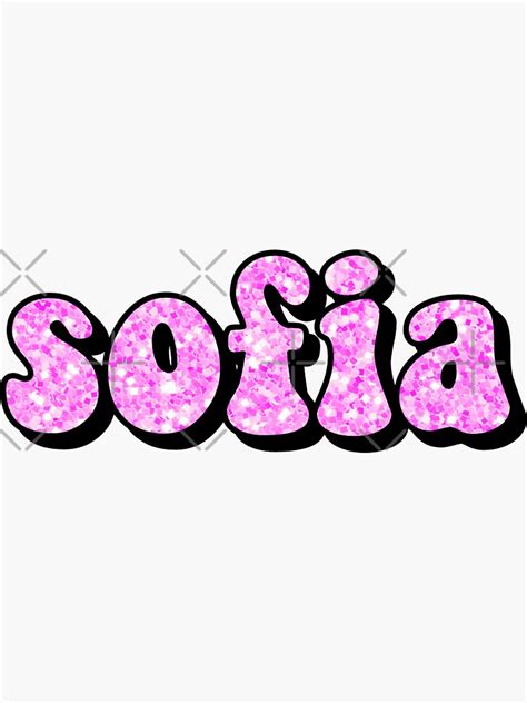 Aesthetic Hot Pink Glitter Sofia Name Sticker For Sale By STAR10008