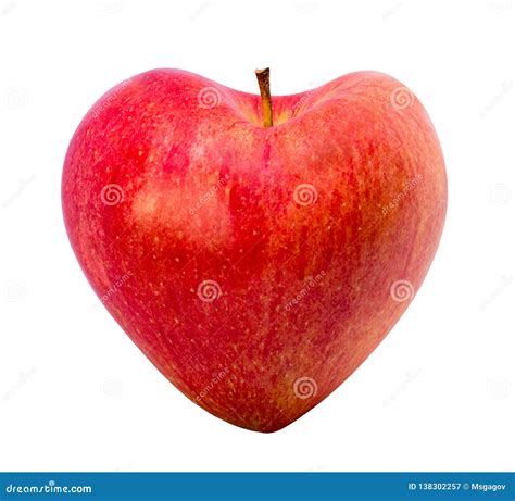 Red Apple With Heart Shape Stock Image Image Of Fresh 138302257