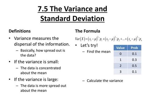 Ppt 75 The Variance And Standard Deviation Powerpoint Presentation