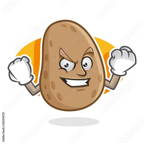 Strong Potato Mascot Potato Character Potato Cartoon Buy This Stock