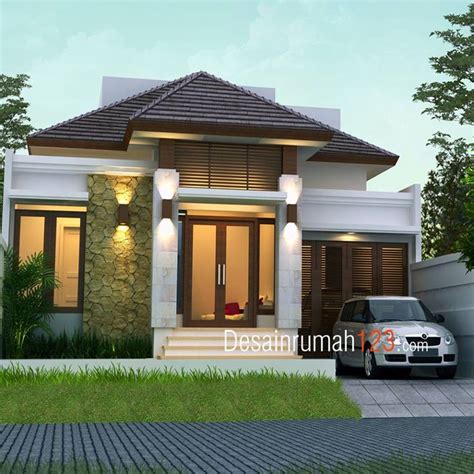 Gambar Rumah Tinggal | Desain rumah eksterior, Desain rumah satu lantai