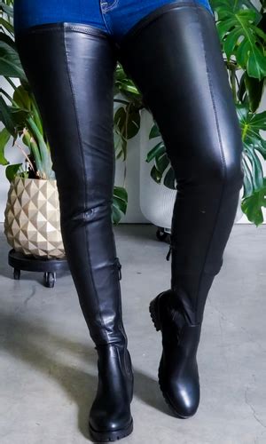 She S Killing It Surgical Thigh High Flat Stretch Boots
