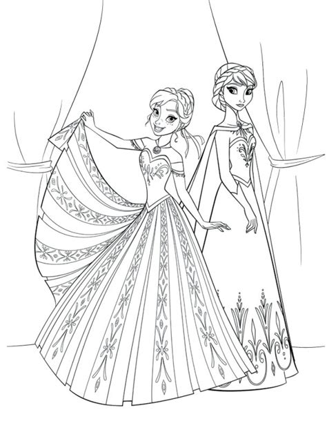 Plansa De Colorat Cu Anna Si Elsa Din Frozen Regatul De Gheata Images