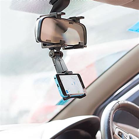 Universal 360 Degree Mobile Phone Holder Car Mount Rearview Mirror