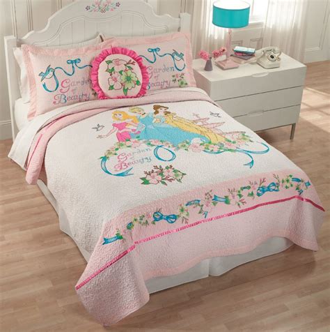 Princess lace bedding set full queen king home textile bedspread pillowcase. GIRLS DISNEY PRINCESS PINK BELLE CINDERELLA TWIN FULL ...