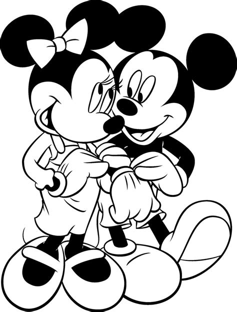 Valentines Of Mickey Mouse And Minnie Mouse Coloring Pages Valentines