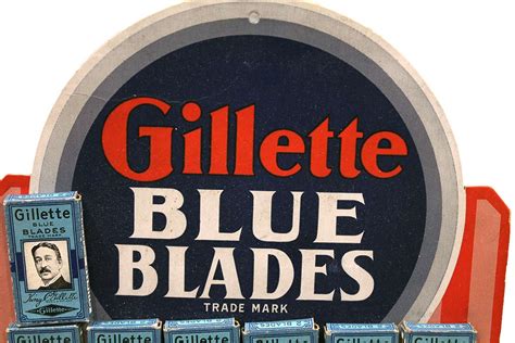 Vintage Gillette Blue Blades Countertop Advertising Store Display
