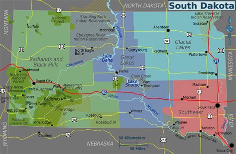 Map Of South Dakota Map Regions Online Maps And