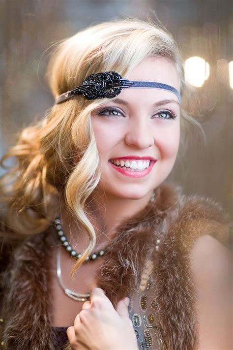 65 stunning prom hairstyles for long hair for 2019: New Years Eve 1920s Flapper Headpiece, Great Gatsby ...